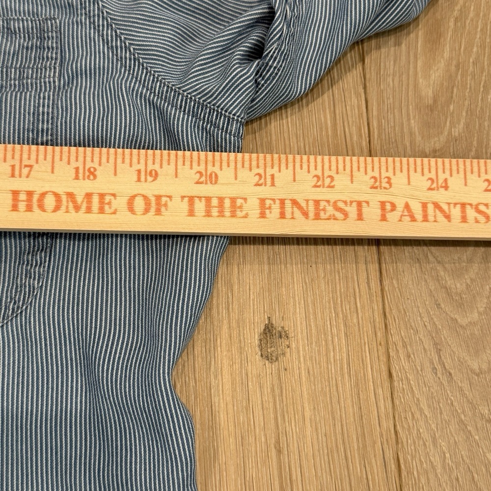 Chaps Long Sleeve Blue And White Stripe Women's Shirt Size Large - Picture 7 of 8